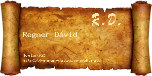 Regner Dávid névjegykártya